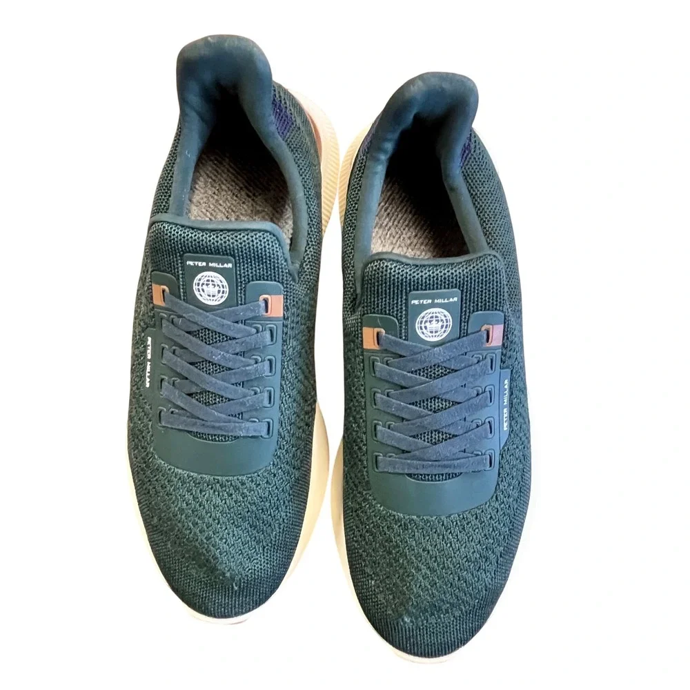 PETER MILLAR Green Apollo Knit Sneaker Mens 9.5 Slip On Performance Athleisure‎